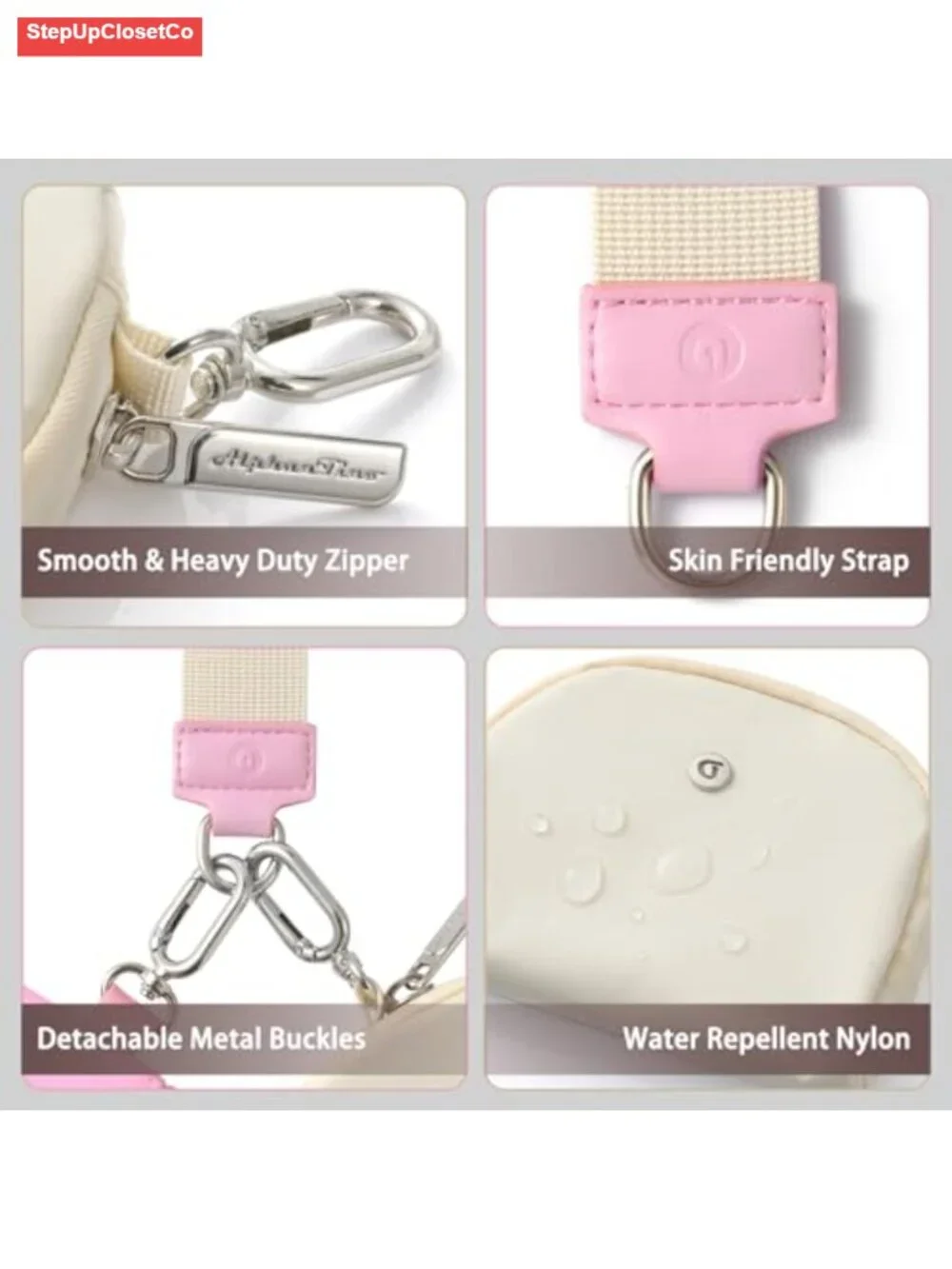 Detachable Dual Pouch Wristlet Wallet RFID Blocking Nylon